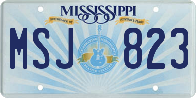 MS license plate MSJ823