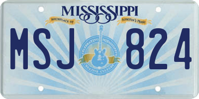 MS license plate MSJ824