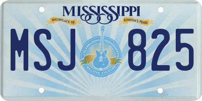 MS license plate MSJ825