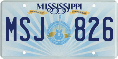 MS license plate MSJ826