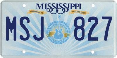 MS license plate MSJ827