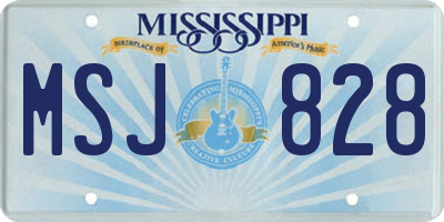 MS license plate MSJ828