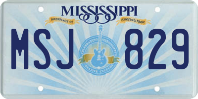 MS license plate MSJ829