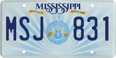 MS license plate MSJ831
