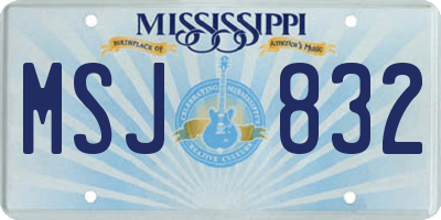 MS license plate MSJ832