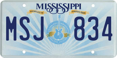 MS license plate MSJ834
