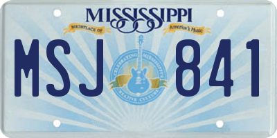 MS license plate MSJ841