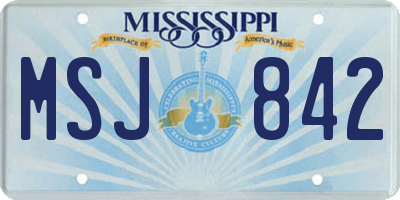 MS license plate MSJ842