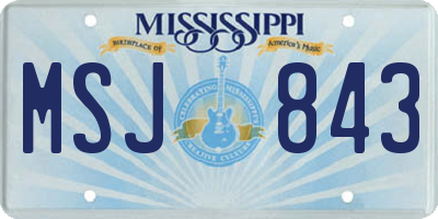 MS license plate MSJ843