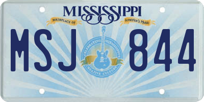 MS license plate MSJ844