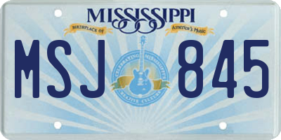 MS license plate MSJ845