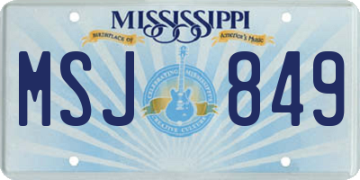 MS license plate MSJ849
