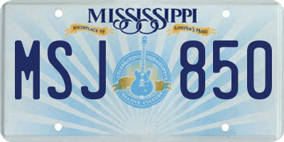 MS license plate MSJ850