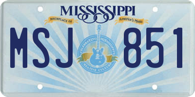 MS license plate MSJ851
