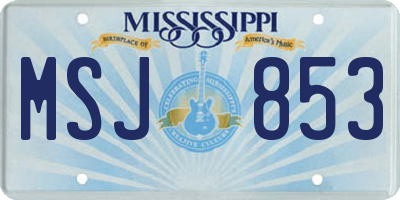 MS license plate MSJ853
