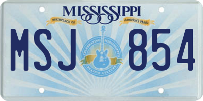 MS license plate MSJ854