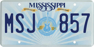 MS license plate MSJ857