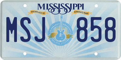 MS license plate MSJ858