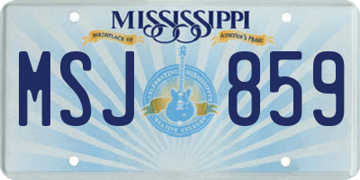 MS license plate MSJ859