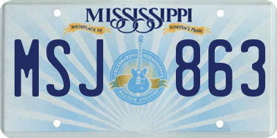 MS license plate MSJ863