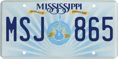 MS license plate MSJ865