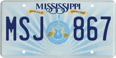 MS license plate MSJ867