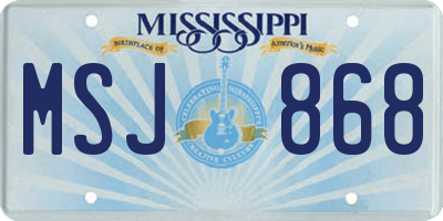 MS license plate MSJ868