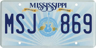 MS license plate MSJ869