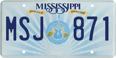 MS license plate MSJ871