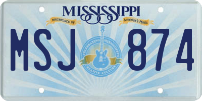 MS license plate MSJ874