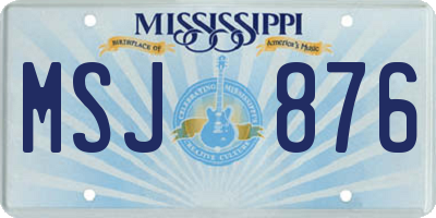 MS license plate MSJ876