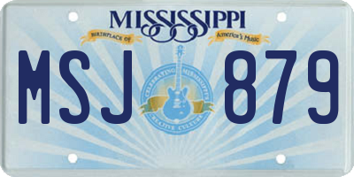 MS license plate MSJ879