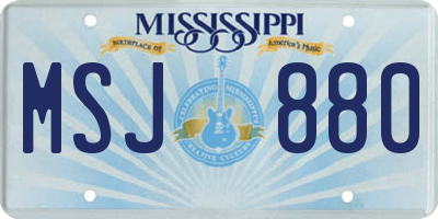 MS license plate MSJ880