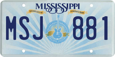 MS license plate MSJ881