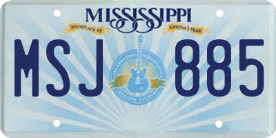 MS license plate MSJ885