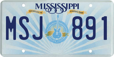 MS license plate MSJ891