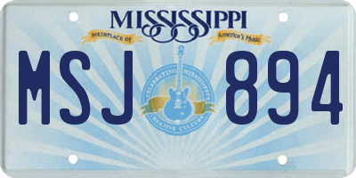 MS license plate MSJ894