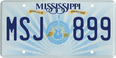 MS license plate MSJ899