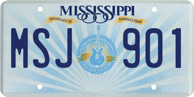 MS license plate MSJ901
