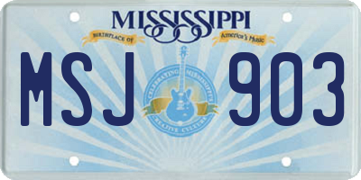 MS license plate MSJ903