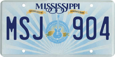MS license plate MSJ904