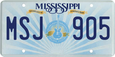 MS license plate MSJ905