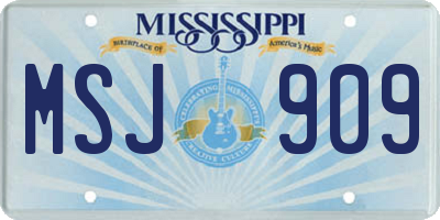 MS license plate MSJ909
