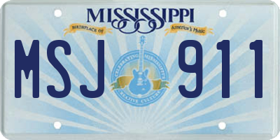 MS license plate MSJ911