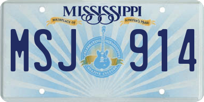 MS license plate MSJ914