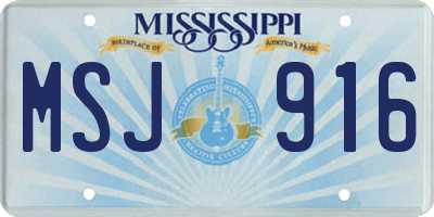 MS license plate MSJ916