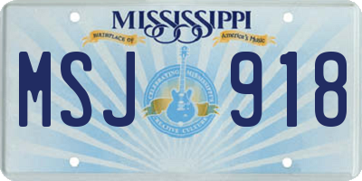 MS license plate MSJ918