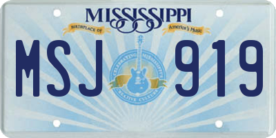 MS license plate MSJ919
