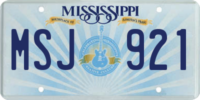 MS license plate MSJ921