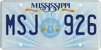 MS license plate MSJ926